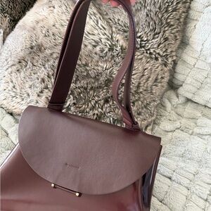 IMAGO-A Burgundy Patent Leather Tote – NYC Designer – Excellent